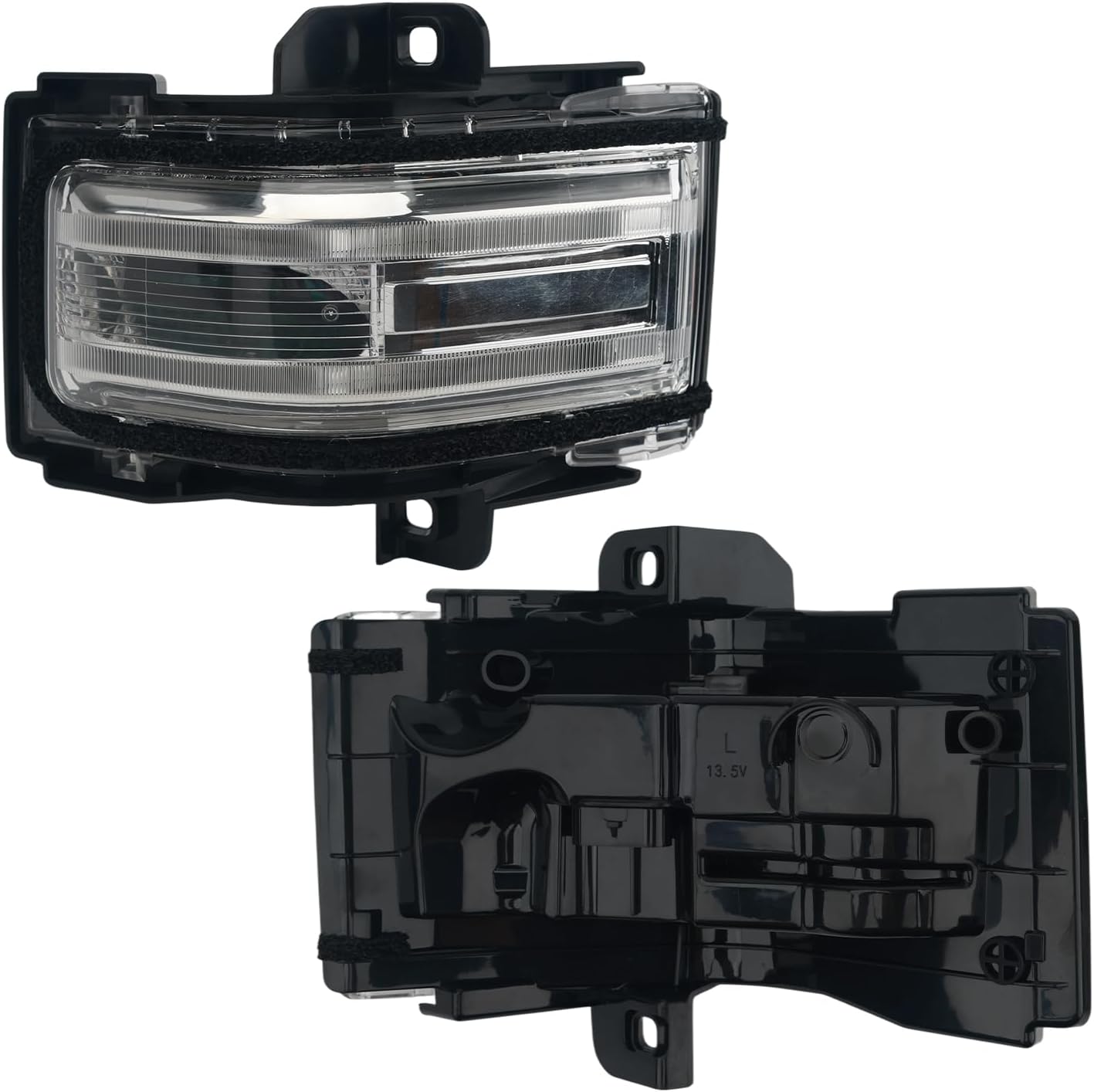 Left Side Tow Mirror Compatible with Ford F-150 F250 F350 2015-2025,Turn Signal Mirror Lights,Daytime Running Yellow Dynamic Sequential LED Side Marker Light