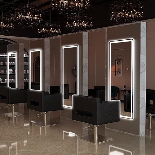 Miniatura 8 de Hasipu - Espejo de cuerpo entero para puerta, 44 x 16 pulgadas, espejo con luces led para colocar sobre la puerta, espejo colgante para montaje en