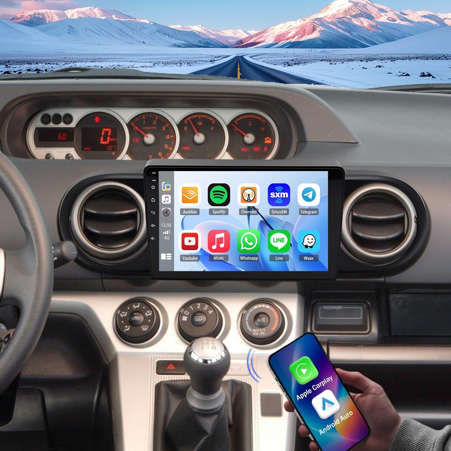 4G+64G Car Radio for Toyota Scion XB 2007-2019 Stereo Upgrade,9 inch IPS Touchscreen Stereo with Wireless CarPlay Android Auto,WiFi,GPS Navigation,Bluetooth, WiFi,FM,SWC,AUX-in,AHD Backup Camera