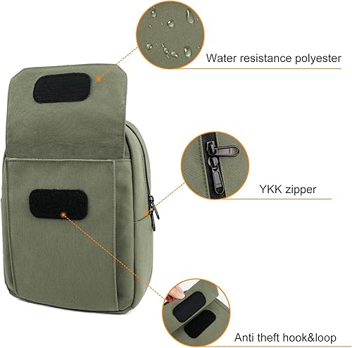 Miniatura 17 de TULLIO Bolsa para cámara pequeña de lona, bolso cruzado impermeable para cámara DSLR para fotógrafo Verde militar,Negro-Gris,Blanco apagado,Verde