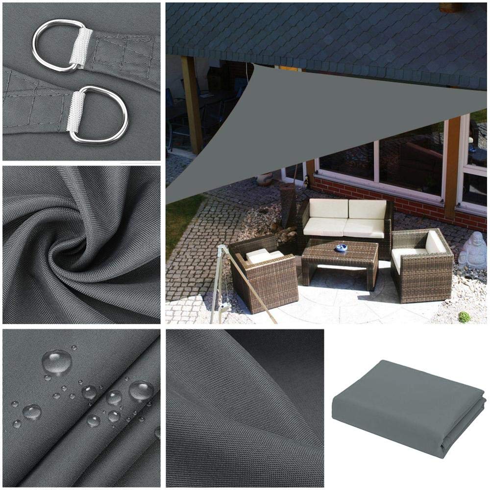Toile Ombrage Exterieur Voile d'ombrage Triangulaire imperméable for Jardin, terrasse, Piscine, 5 x 5/2 2 m(Deep Gray,500X500X500CM)