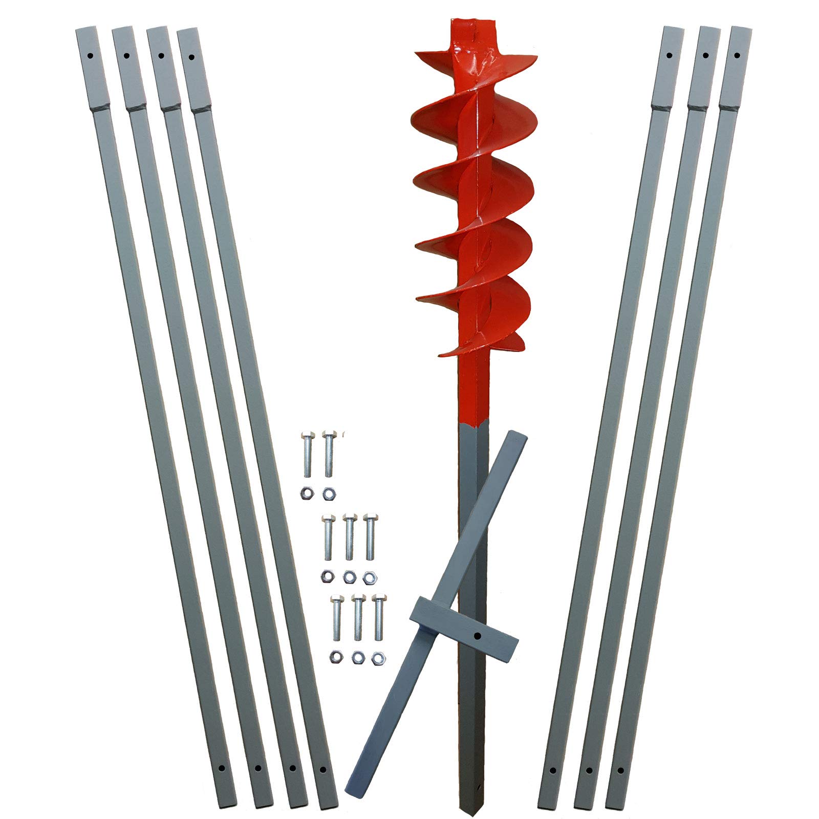 8m Erdbohrer mit 120mm Bohrkopf -VERLÄNGERBAR- auch als Brunnenbohrer, Handerdbohrer, Erdlochbohrer, Brunnenbohrgerät, Pflanzbohrer, Zaunbohrer, Pfahlbohrer UVM. einsetzbar ! Made in Germany