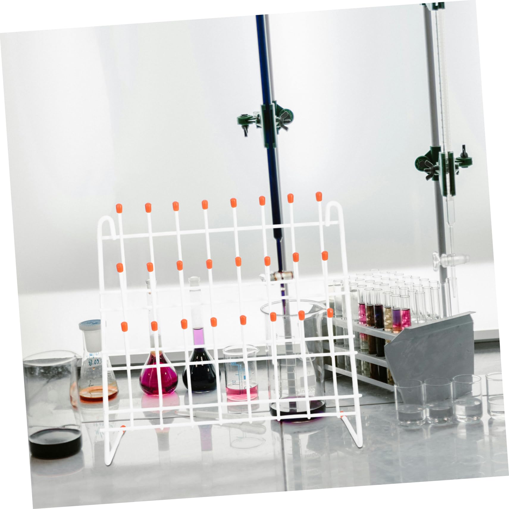 Hemobllo Soporte para Secado para Laboratorio Ensayo Hierro en de y E Tubos Blanco Ligero Fácil de Transportar Adecuado Laboratorios E Industrias