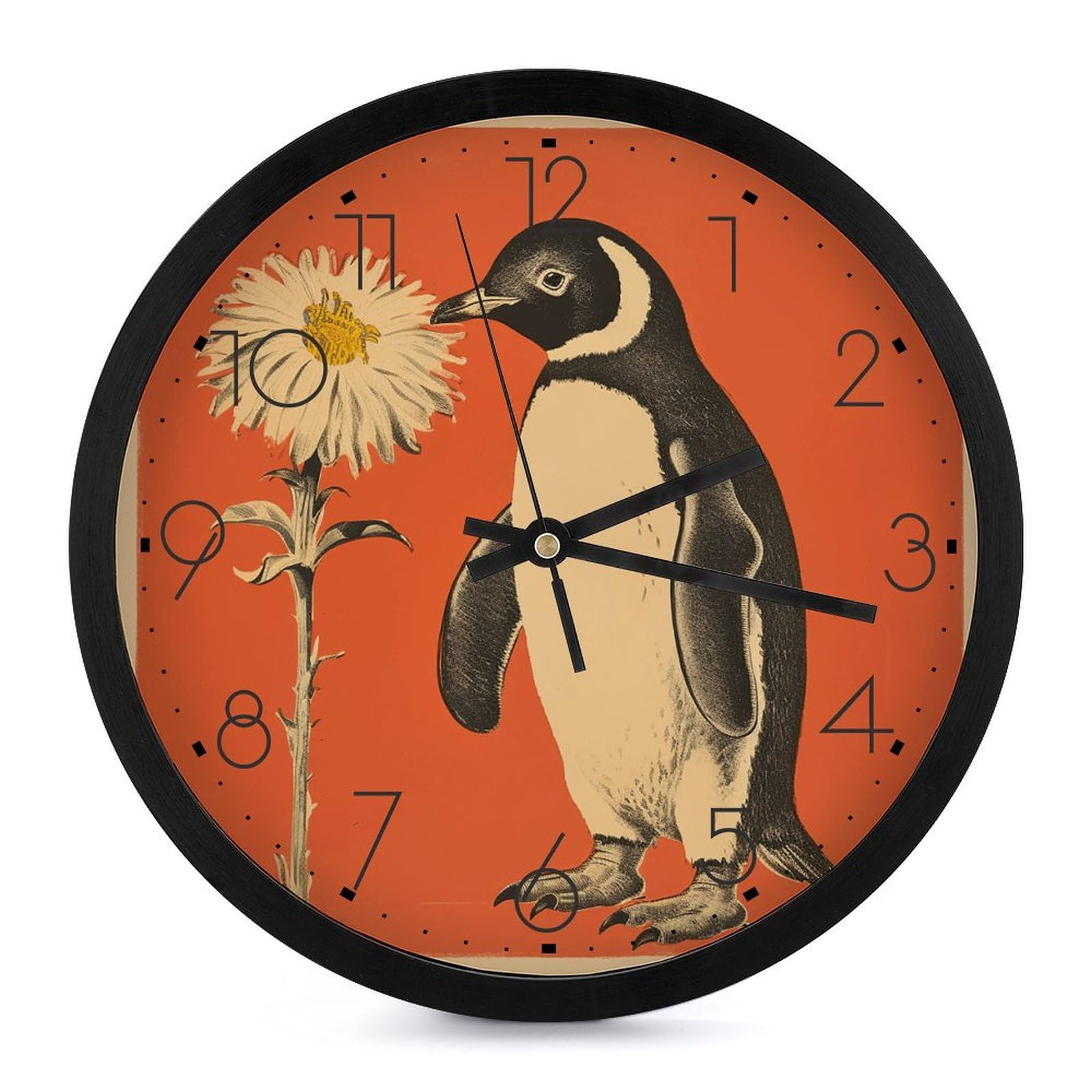Horloge murale silencieuse pour chambre fini le tic-tac pingouin