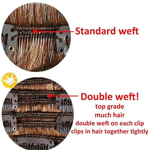 Miniatura 3 de Extensiones de cabello ondulado, doble trama, 7 piezas con 16 clips, largo de 24 pulgadas