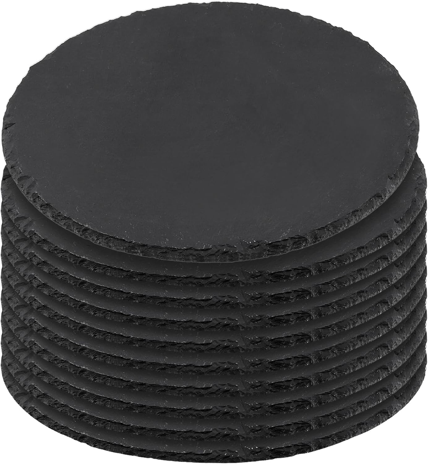 10 PCS 7.9 Inches Slate Board, Black Round Slate Charcuterie Boards for Dishes, Meat, Appetizers