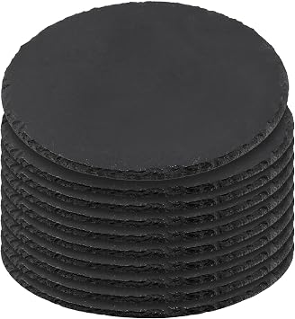 10 PCS 7.9 Inches Slate Board, Black Round Slate Charcuterie Boards for Dishes, Meat, Appetizers