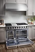 Vista 7 de Thor Kitchen 48 in Double Oven Freestanding Gas Range LRG4807ULP with 68 Cu Ft Oven 6 Burners 1 Griddle LP Conversion Kit Storage Drawer Cast Iron