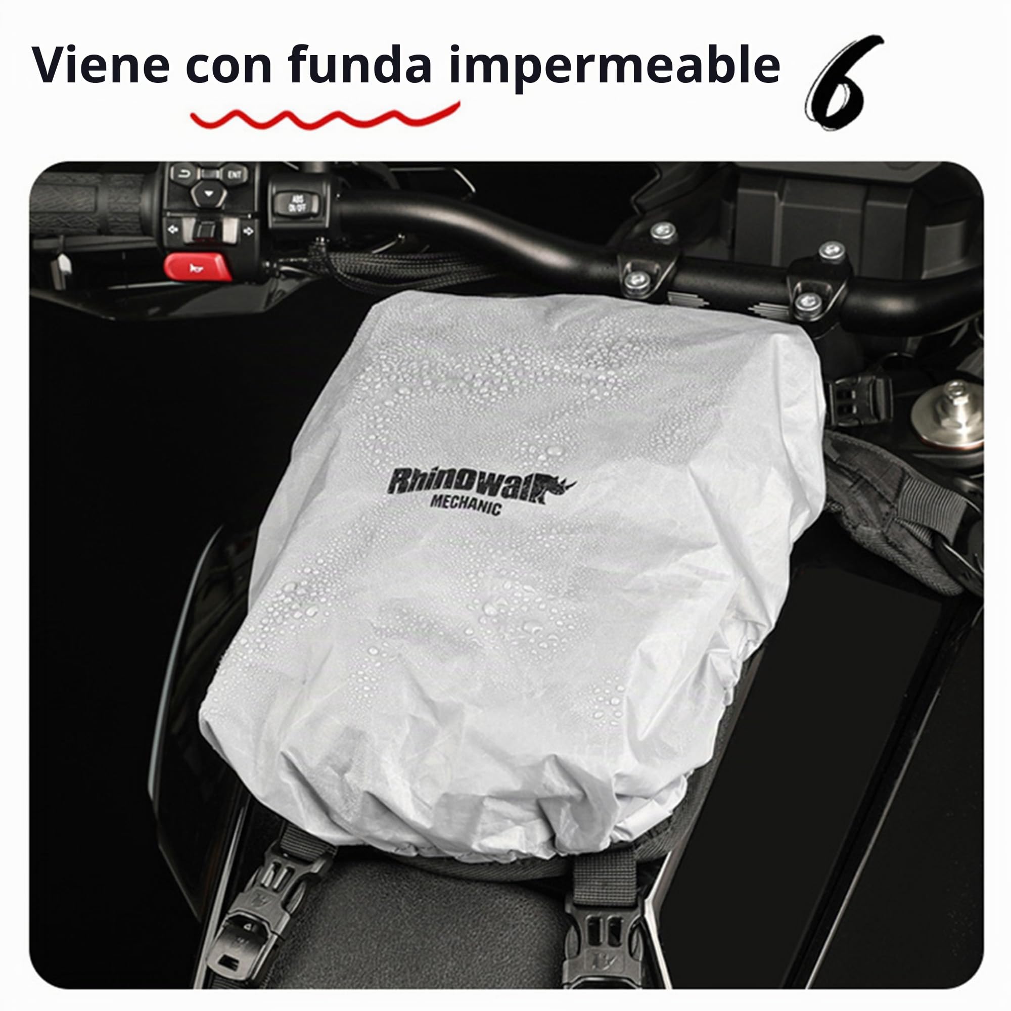 Rhinowalk Bolsa para depósito de motocicleta 2.4L con imán y correas – Bolsa para pierna, bolsa en el pecho, bandolera con compartimento para smartphone y funda impermeable