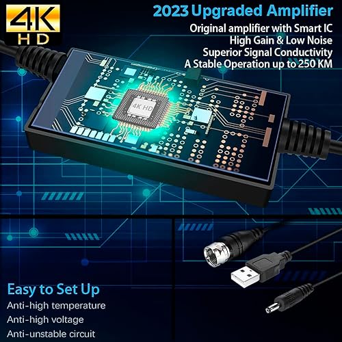 Miniatura 2 de Antena de TV inteligente HDTV digital de largo alcance de más de 250 millas amplificador de antena interior y exterior amplificador de señal antena