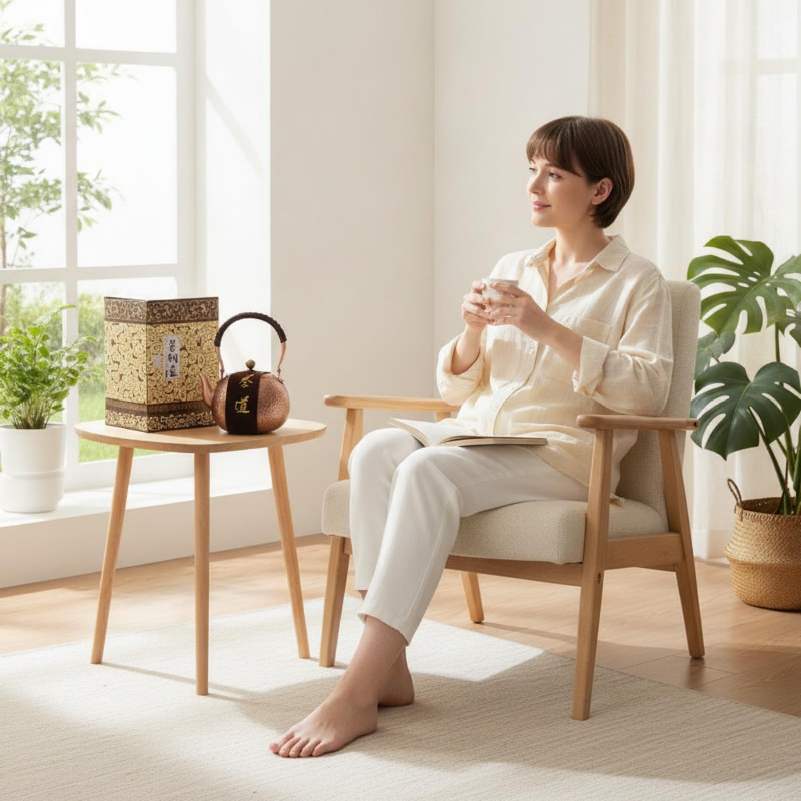 Baoblaze Bollitore in Rame Puro Teiera in Rame Artigianale Caraffa per Tè con Coperchio Rame Caldo Centro Tavola Decorativo Adatto per Tavola da Tè Cucina, Confezione In Cartone Per Teiera Singola