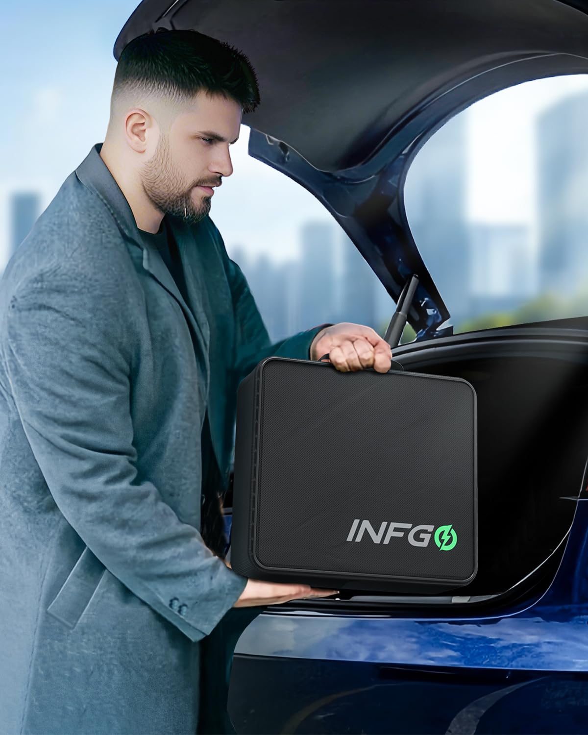 Mobile Wallbox 3,68kW [1-phasig, 8,1m, 6-16A], EV Charger mit Einstellbarer Ladeleistung, Timer-Funktion, Typ 2 Ladekabel Schuko für Model Y/3, ID.3, i4, EQB, e-tron und weitere PHEV/EV, Schwarz