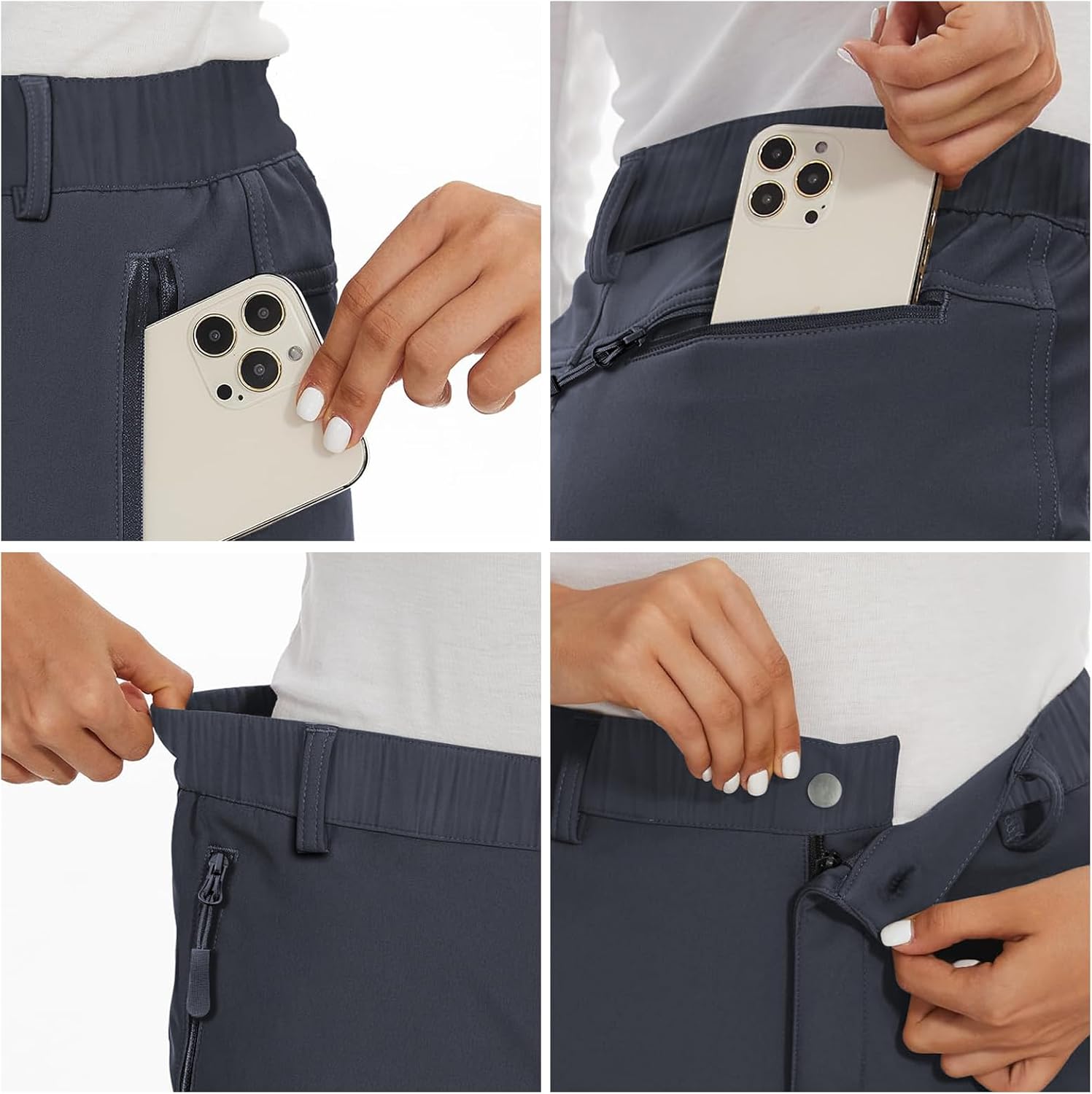 YOHOYOHA Plus Size Women's Fleece Hiking Pants - Adjustable Mid-Rise Loose Fit Pants for Casual Hiking Workouts - Image 5