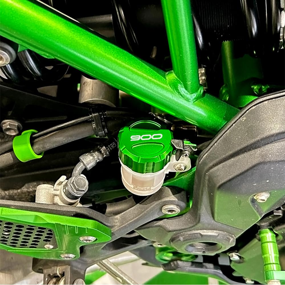 Per KAWASAKI Z900 Z 900 2017-2025 Copertura in alluminio per moto accessori anteriore posteriore del serbatoio del liquido freni tappo di riempimento dell'olio motore protettore (Verde)