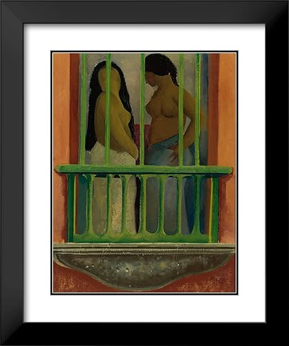 Miniatura 2 de ArtDirect Fermín Revueltas 15x18 Black Modern Frame and Double Matted Museum Art Print Titled - Women on the Balcony (1929)