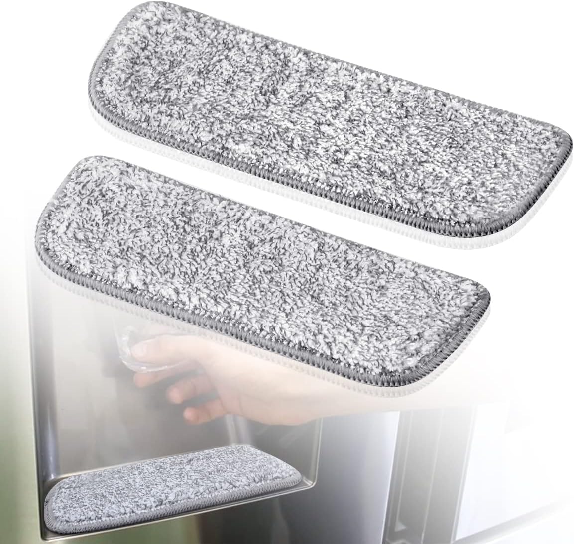Magicfour 2 Pack Refrigerator Water Catcher, Absorbent Water Drip Catcher for Fridge Water Dispenser, Reusable Leak Catcher for Water Dispenser Tray, Grey, 2 Sizes