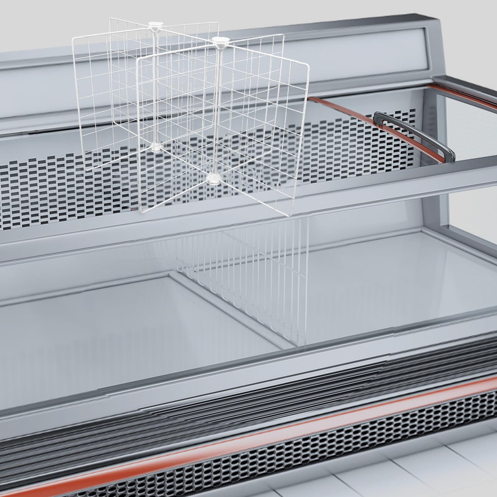 Separador Metálico para Congelador de 6 Rejillas Estante Divisor de Hierro Resistente 61X41X32 CM para Organización de Alimentos en Refrigerador y Despensa Doméstica