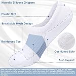 Toes Home Women Pack of 5 No Show Liner Socks Cotton Non Slip Low Cut
