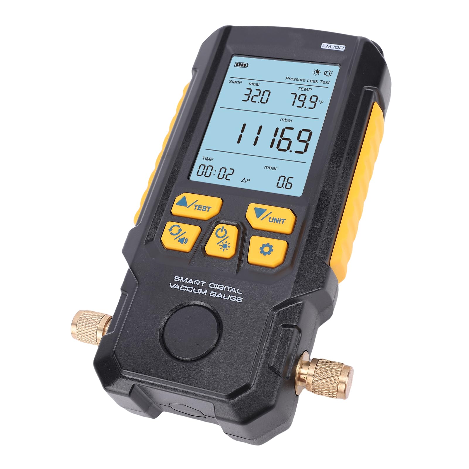 Ejoyous Medidor de Vacío Digital, Precisión de Vacío 0,2% con Prueba de Fuga de Presión para HVAC 0-2000 Mbar, Ideal para Técnicos de Aire Acondicionado y Refrigeración