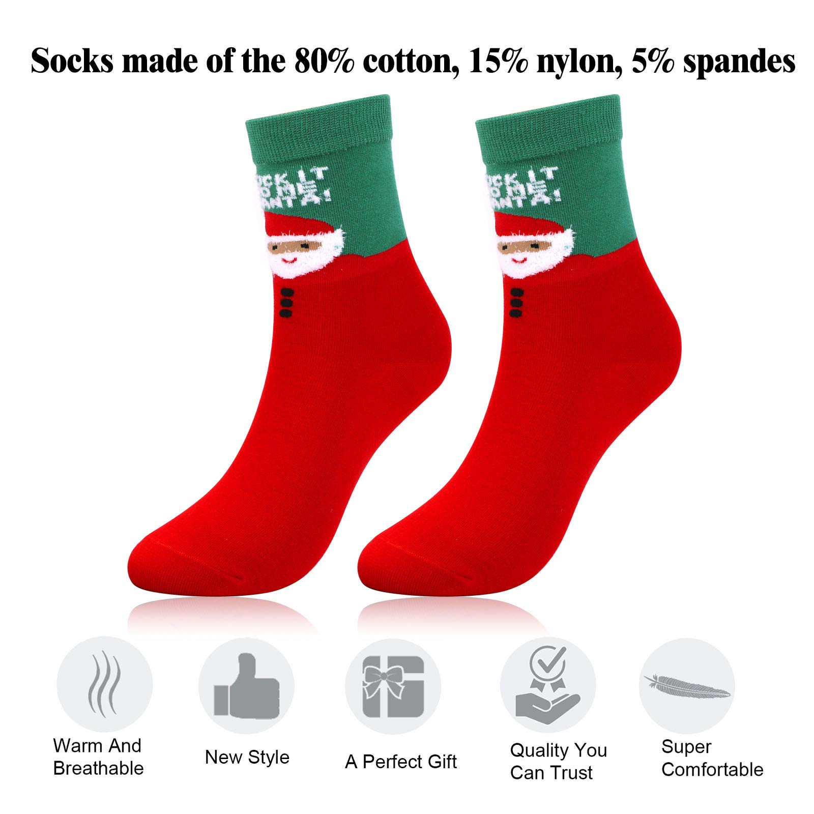 6 Paia Calzini Di Natale Per Bambini | Caldi E Morbidi In Cotone | Regalo Perfecto - Foto 2