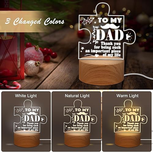 Miniatura 4 de Elecstars Regalos de cumpleaños para papá, regalos para papá, regalos del día del padre de hija e hijo, luz nocturna personalizada para papá, el