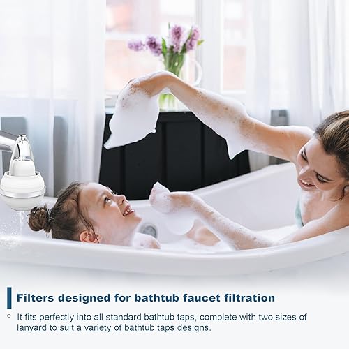Miniatura 3 de Filtro de baño para bañera, filtro de baño de 8 etapas, elimina cientos de contaminantes, sin BPA, purifica tu agua de baño para una piel y cabello