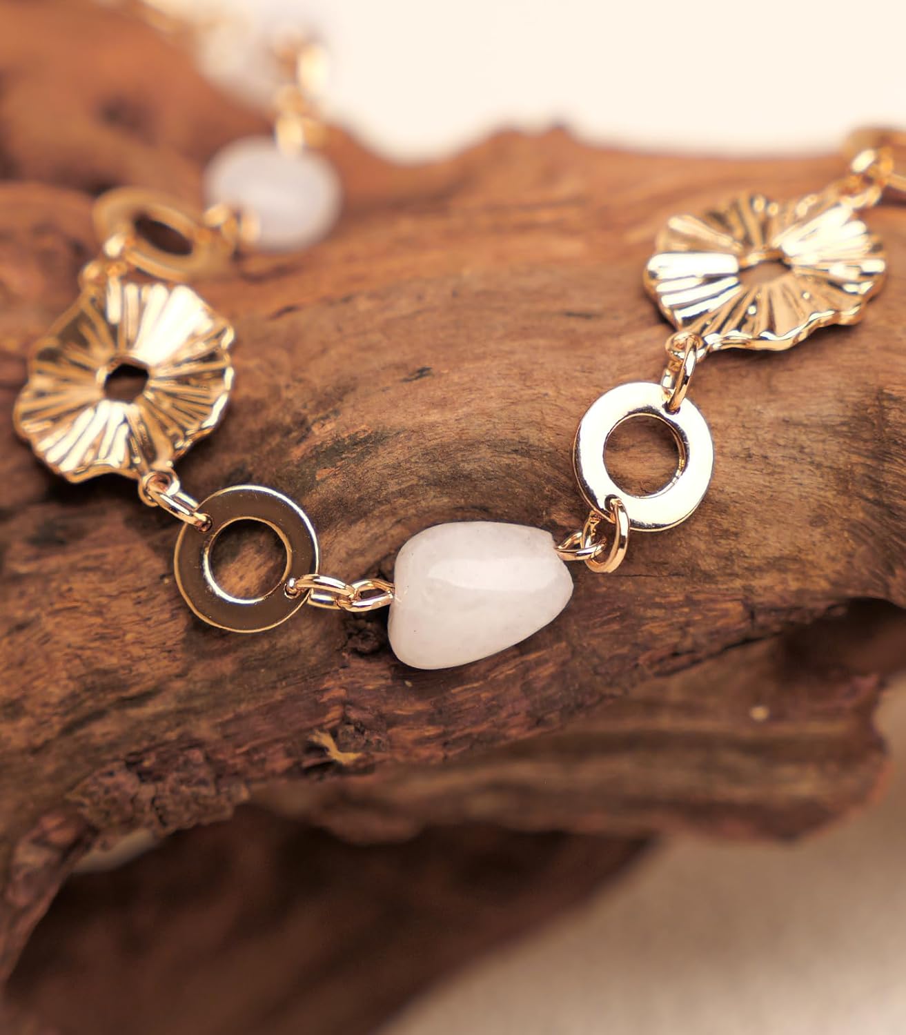 Long Gold Necklaces for Women Dainty Natural Stone Beaded Gold Necklace Mothers Day Gifts Boho Gold Costume Jewelry for Women - Image 5