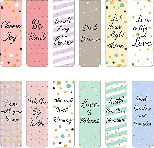 Outus 60 marcapáginas magnéticos cristianos, citas inspiradoras, marcadores de la Biblia, marcadores magnéticos, clips alentadores con imán positivo