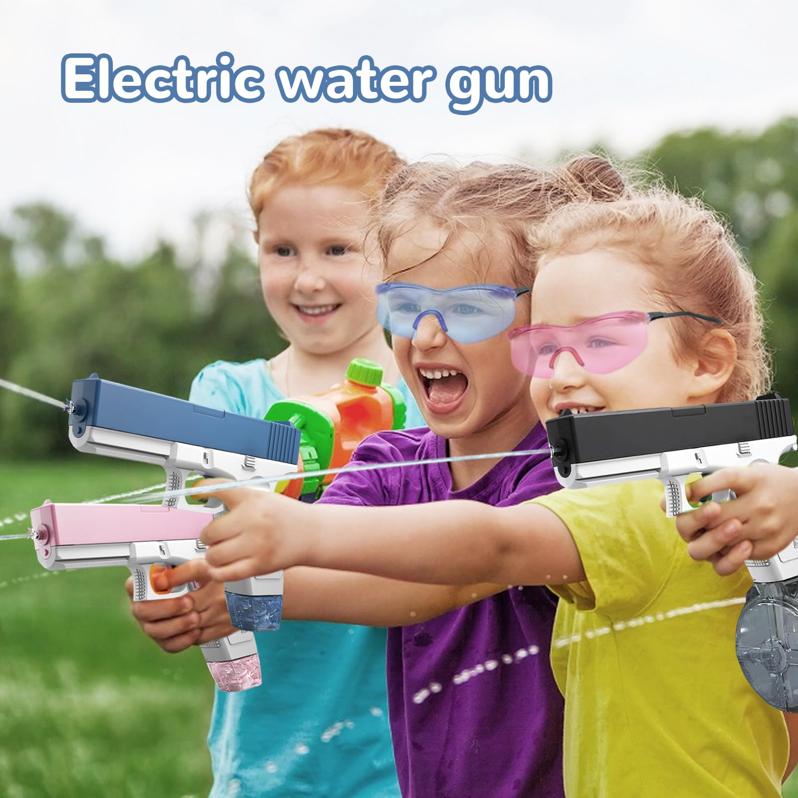 Pistola ad Acqua Elettrica, Pistola ad Acqua, Pistole ad Acqua per Bambini, Pistola Acqua, Pistola a Spruzzo ad Acqua Elettrica, Pistole d'acqua, Giocattolo per Combattimento, Estate, all'aperto (B)
