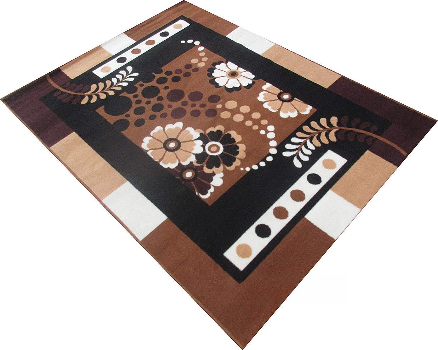 FCARPET FINE Wool Soft Touch 150X200 CM(5X7 FEET) Gold Multi