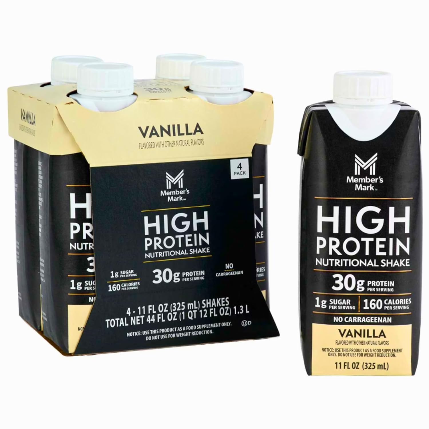 M M High Protein Nutritional Shake, Variety Pack (Chocolate, Vanilla, Strawberry), 30g Protein, 1g Sugar, 160 Calories, Ready to Drink, 12 Pack, 11 fl oz Cartons