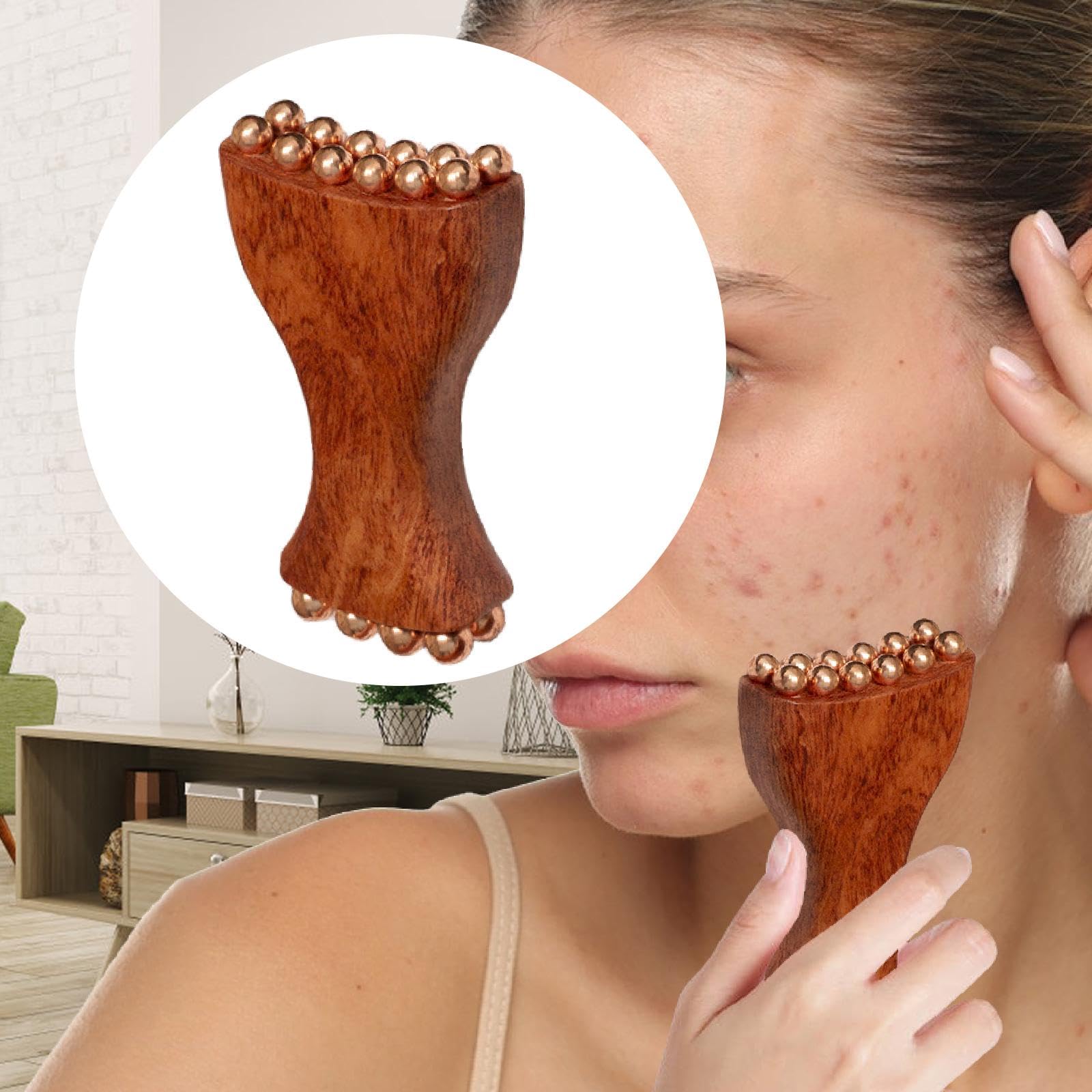 Harilla Strumento per il viso Gua Sha Strumento per il viso Guasha Forniture versatili Massaggio ergonomico per il Massaggio per il, Marrone
