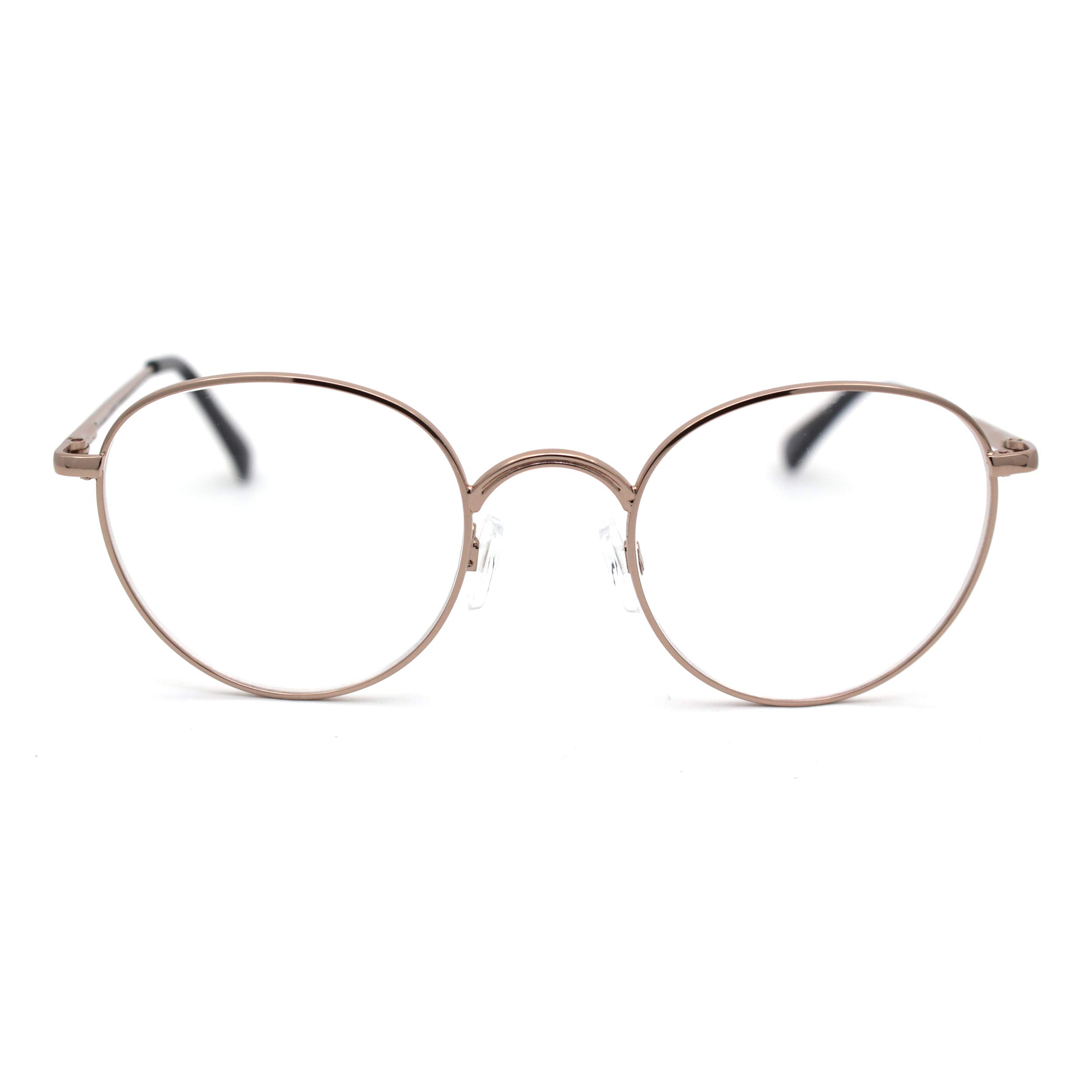 SA106 Classic Dad Glasses Metal Rim Round Reading Glasses +1.5 Gold