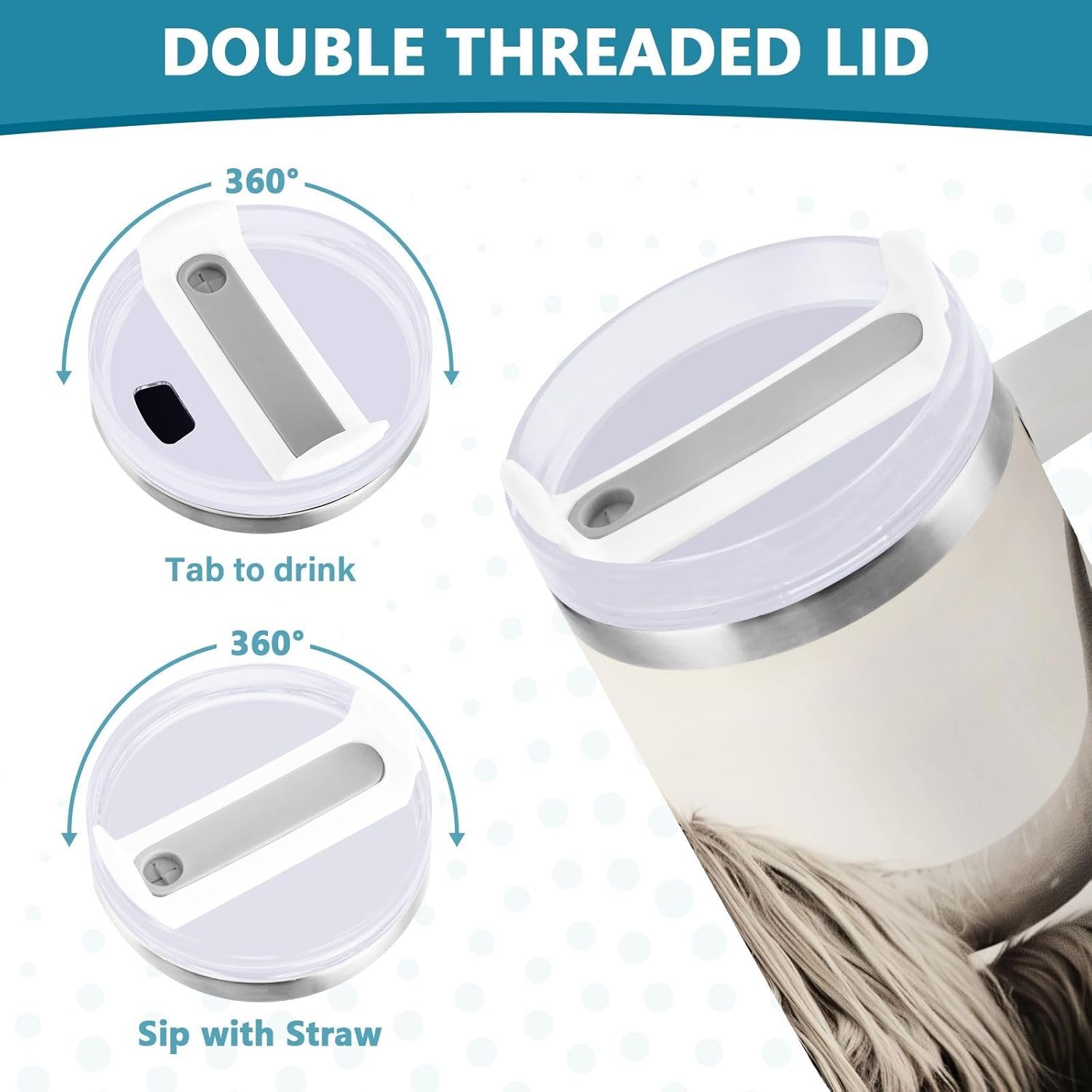 YETTASBIN Highland Cow 40 oz Tumbler with Handle, Stainless Steel Vacuum Insulated Sports Water Bottle, Leak-proof Travel Coffee Mug Cup with Lid and Straw for Water, Iced Tea or Coffee - Image 5