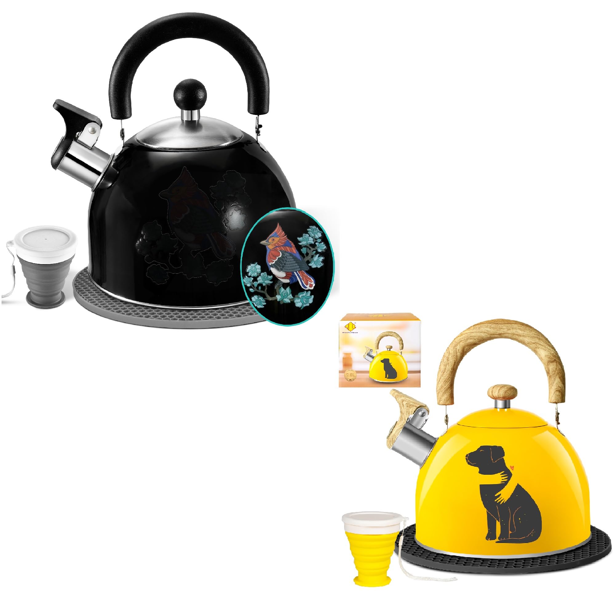Amazon.com: ARC Stainless Steel Whistling Tea Kettle, Magic Color ...