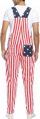 Miniatura 2 de Bib Overalls for Men Adjustable Straps Jumpsuit Striped Women Coveralls with Pockets