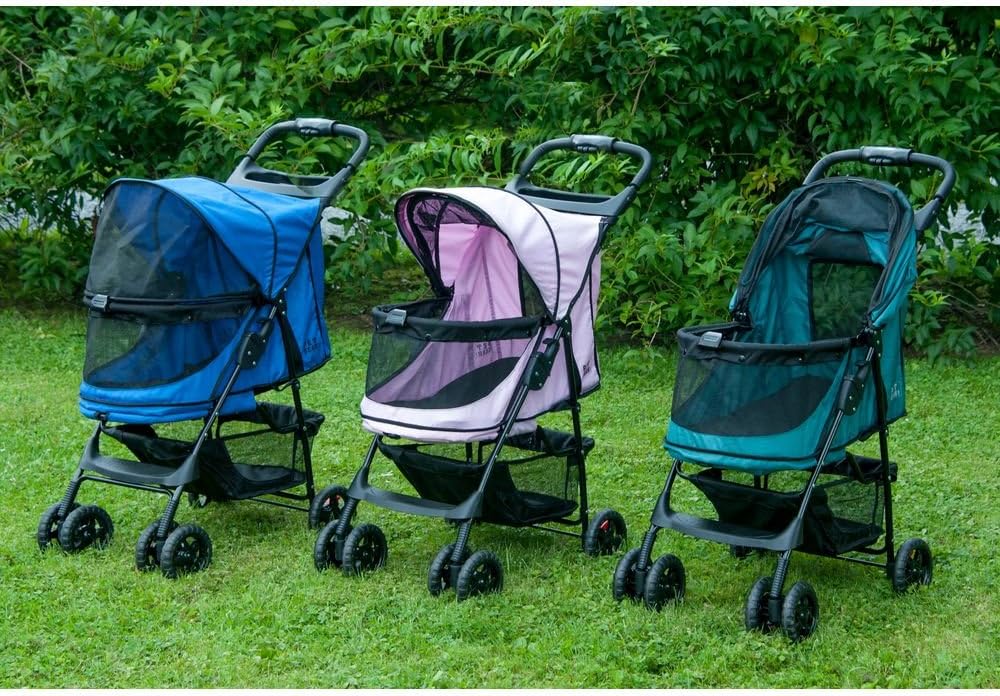 Pet Gear No-Zip Happy Trails Pet Stroller for Cats/Dogs, Zipperless Entry, Easy Fold with Removable Liner, Storage Basket + Cup Holder, Emerald : Everything Else