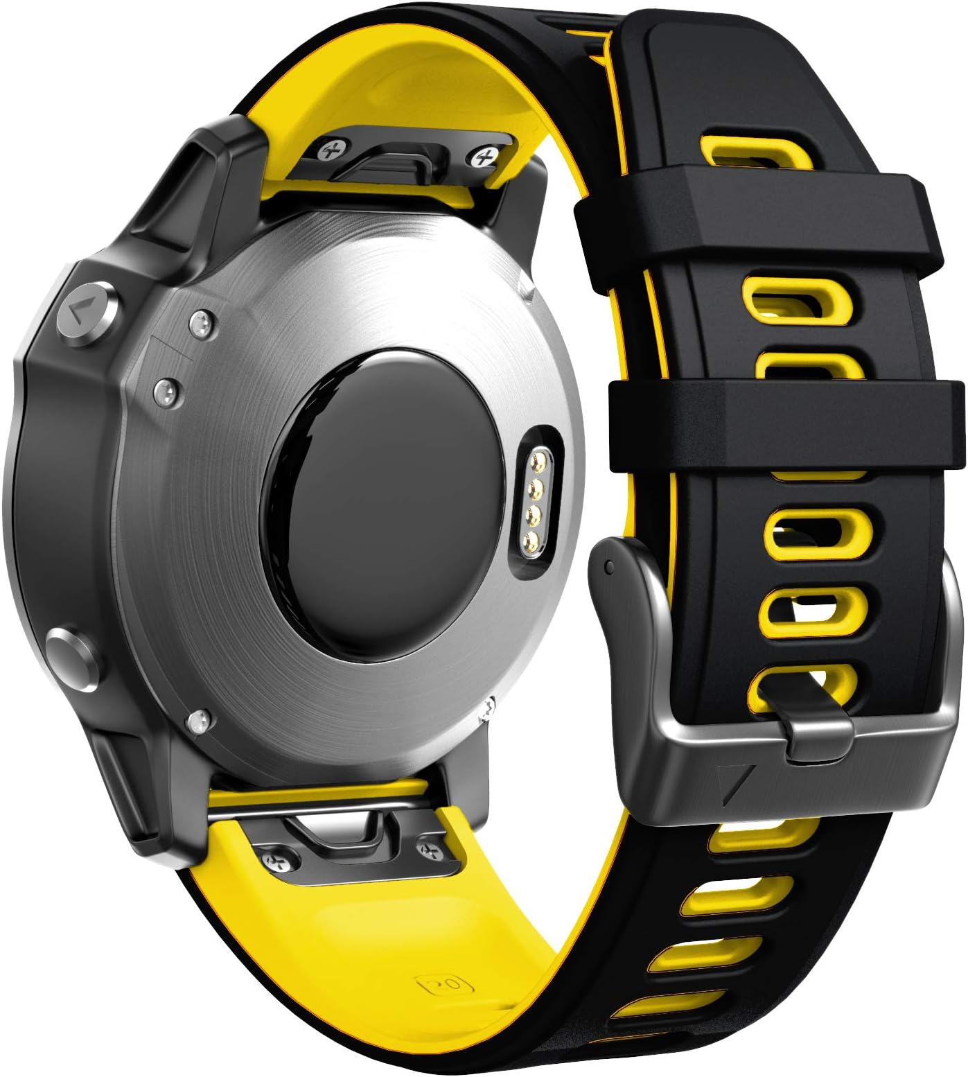 ANCOOL Compatible with Fenix 7S Band Two-Tone Soft Watch Band Replacement for Fenix 5S/Fenix 5S Plus/Fenix 6S/Fenix 7S/Fenix 6S Pro Smartwatches (Black-Yellow)