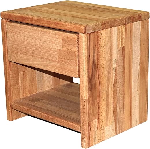 Betten-ABC Bubema Nachttisch, Buche Massivholz, montiert, Schublade Farbe Natur geölt