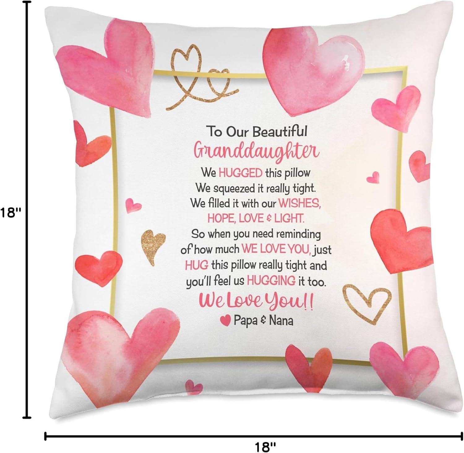 granddaughter pillow from Papa and Nana, Granddaughter gift Throw Pillow