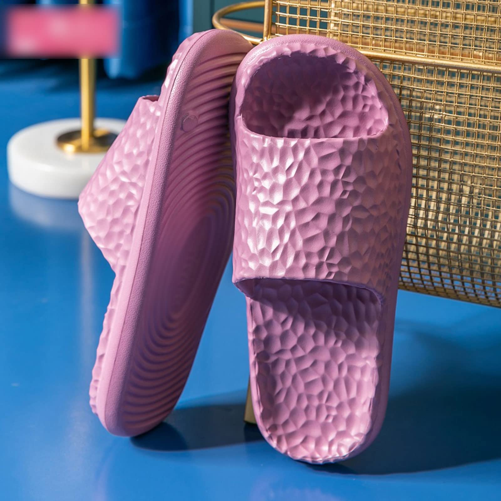 Pantuflas para mujer, para el hogar, interiores, chanclas, verano, ducha, baño, antideslizantes, para masaje, silencio, dormitorio, hombres, planas, con adultos