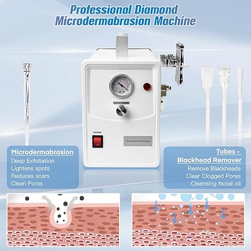 Miniatura 3 de Máquina profesional de microdermoabrasión de diamante dermoabrasión Equipo de dispositivo de cuidado facial de la piel potencia de ucción 0-68 cmHg