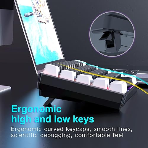 Miniatura 3 de Teclado portátil 60 por ciento, compacto 61 teclas mini teclado mecánico para PCMac Gamer conmutable colorido retroiluminado - interruptor azul