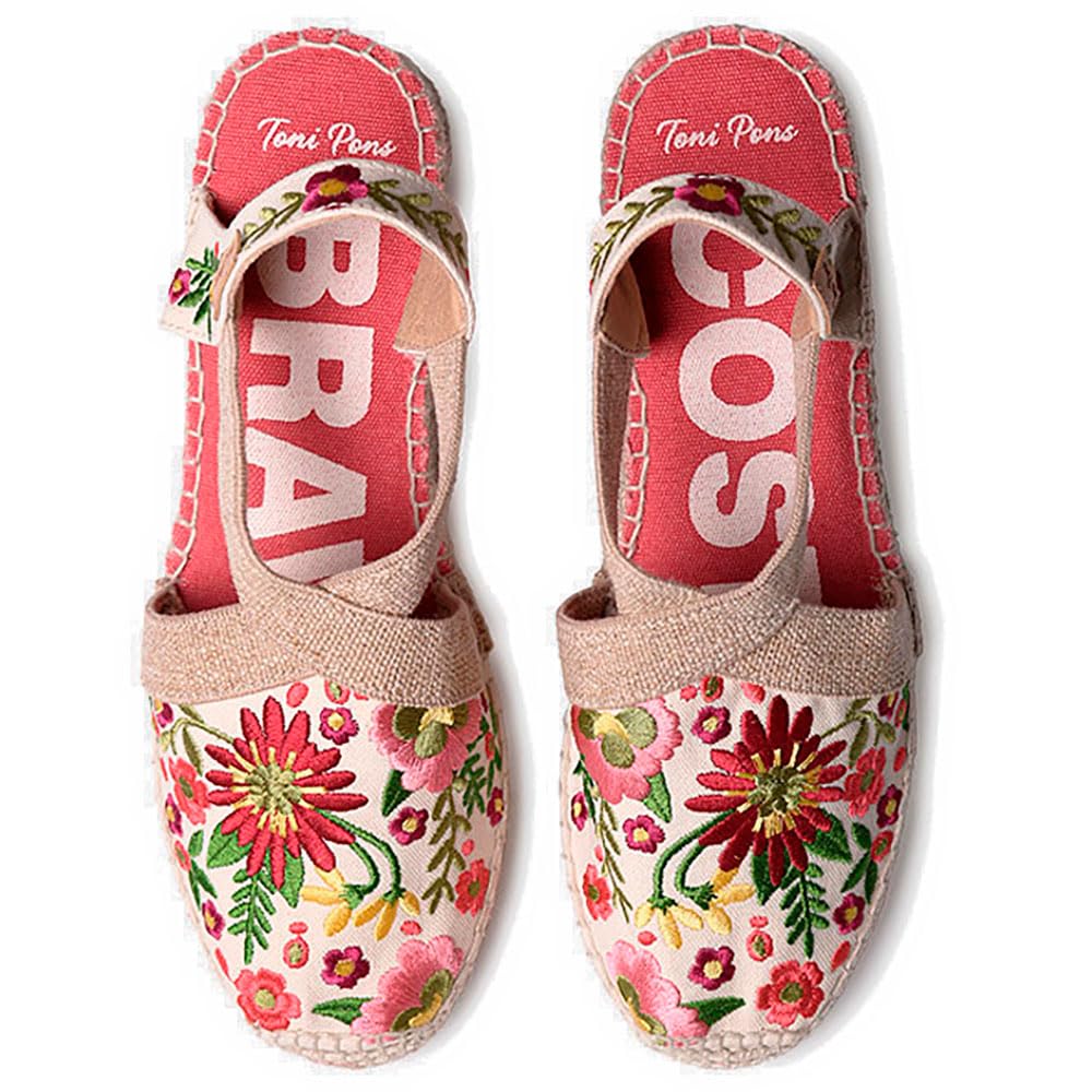 MONTJOI Alpargata de mujer con cuña y bordado multicolor PEONIA 39