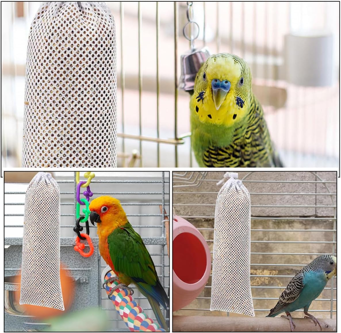 8pcs Bird Feeder Bag with Drawstring, Portable Lightweight image 5