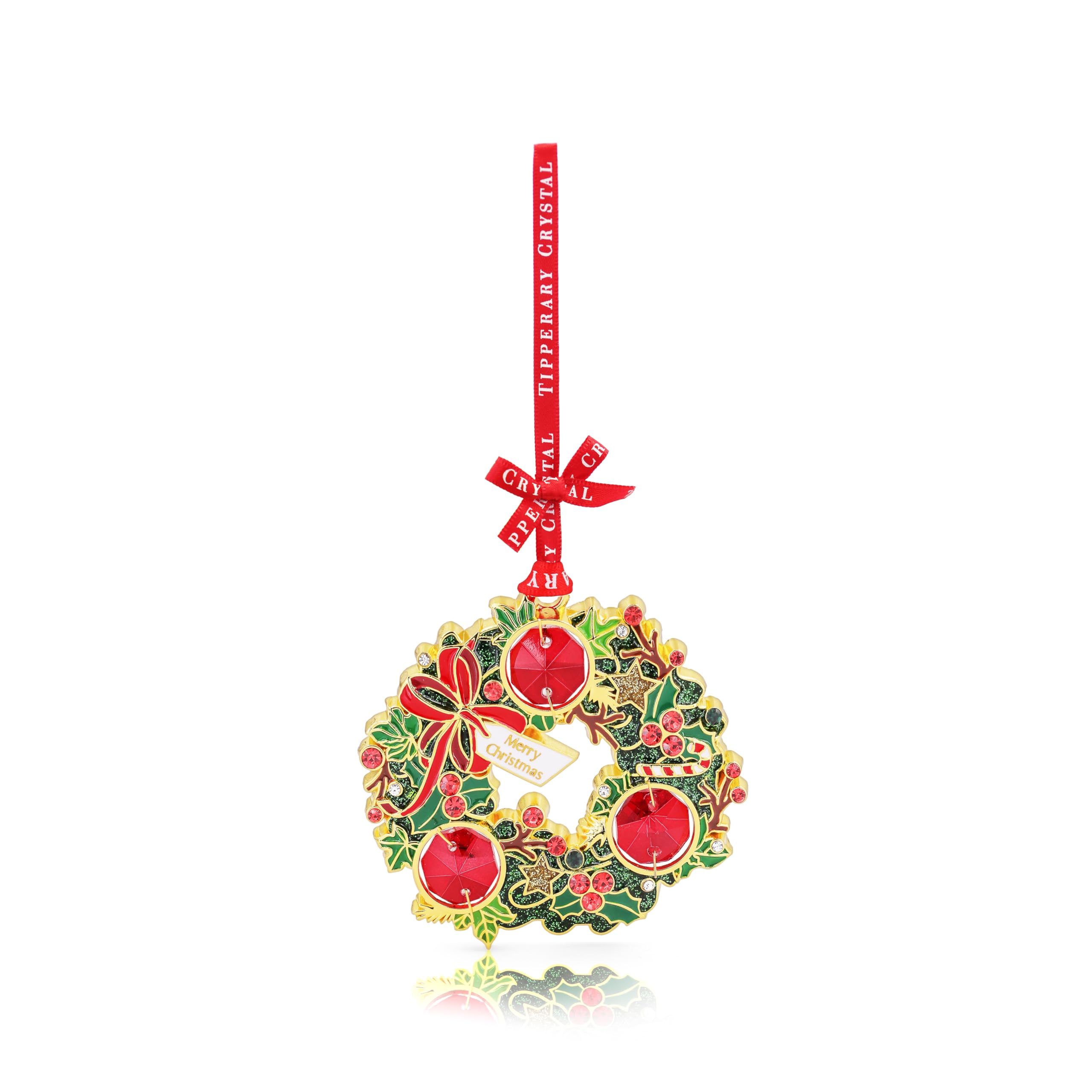 Tipperary Crystal Christmas Tree Decoration, Luxury Hanging Ornament – Perfect for Holiday Décor & Gifting, Wreath Gem Decoration