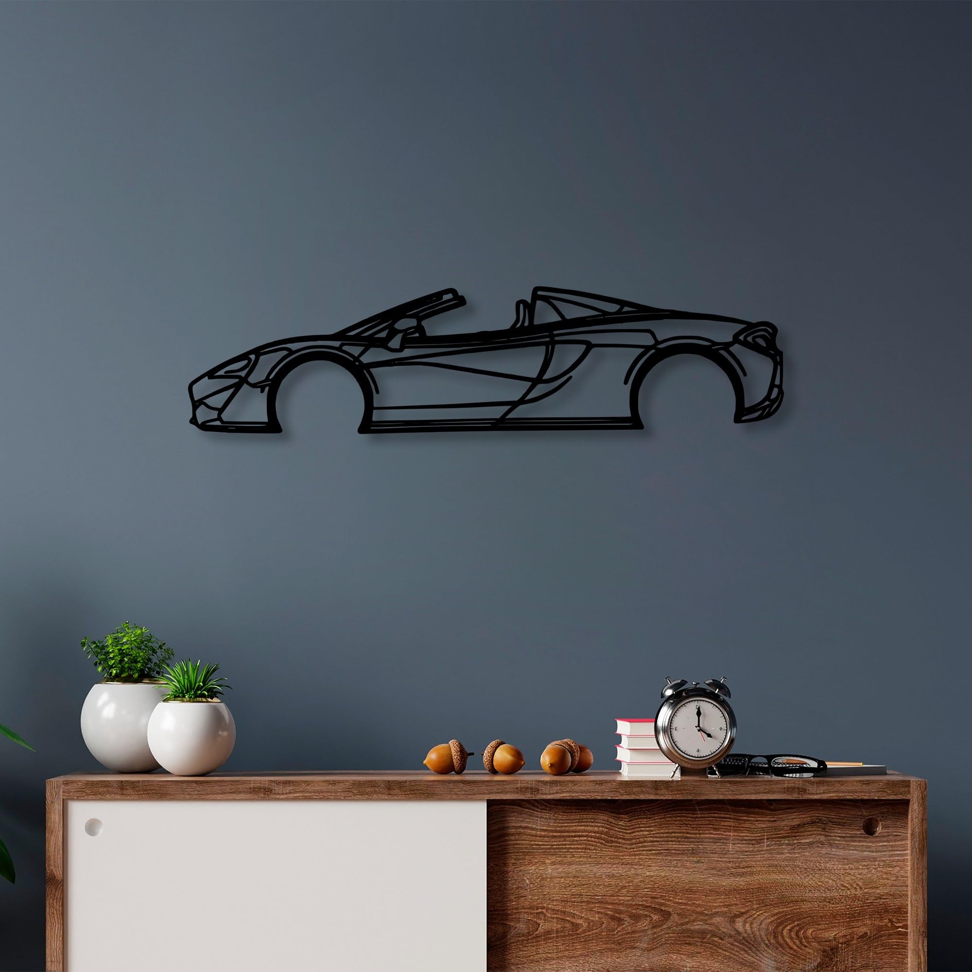 Hanah Home Stylish Black Decorative Metal Wall Accessory, 70 x 17 cm, 100% Metal, 1.5 mm Thickness, Easy Wall Mounting, Perfect for Modern Decor