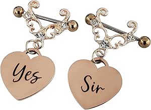 Amazon.com: Pretty Inappropriate Engraved Heart Fancy Pierced Nipple