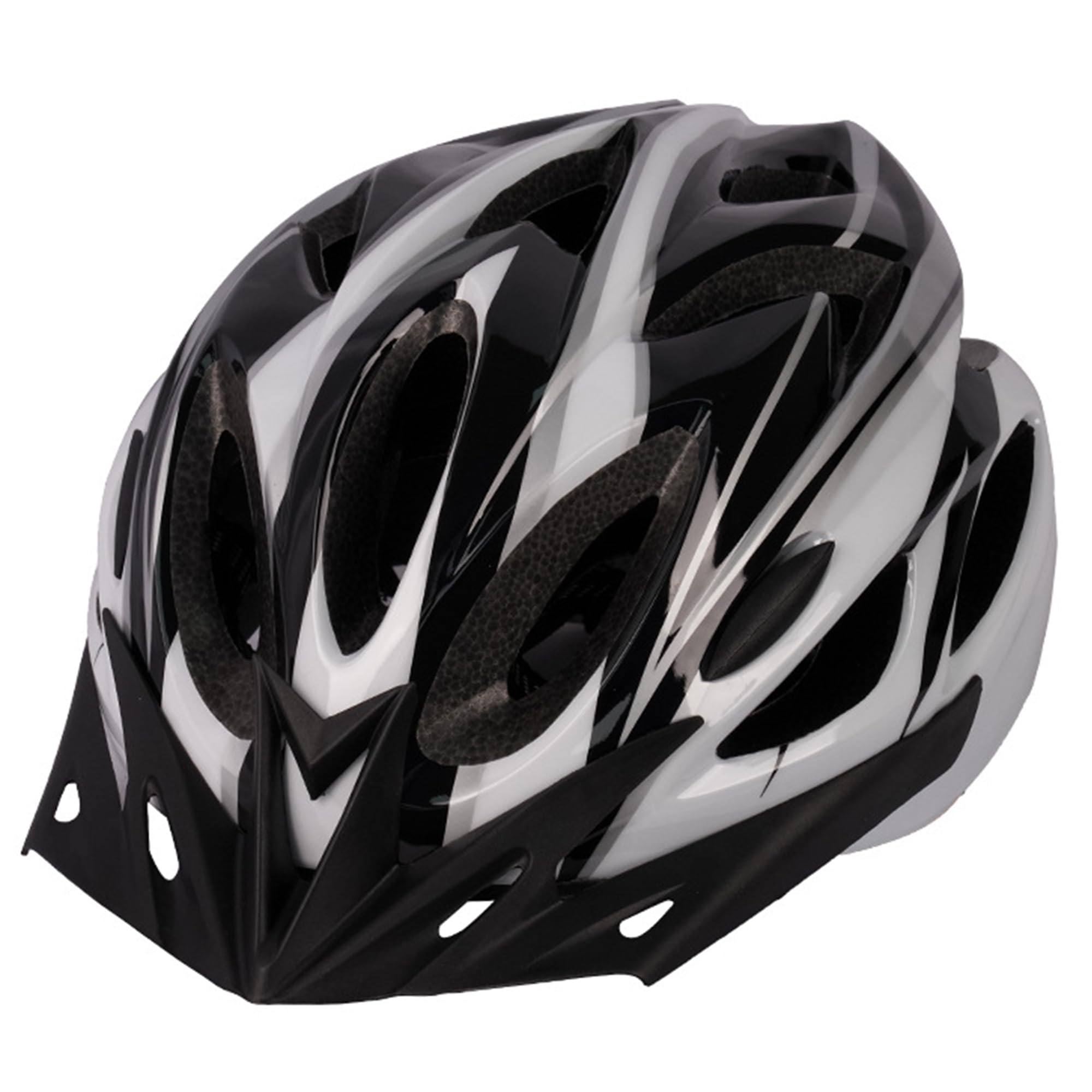 Senshuomy Adult Cycling Helmet with Detachable Visor (Black&White)