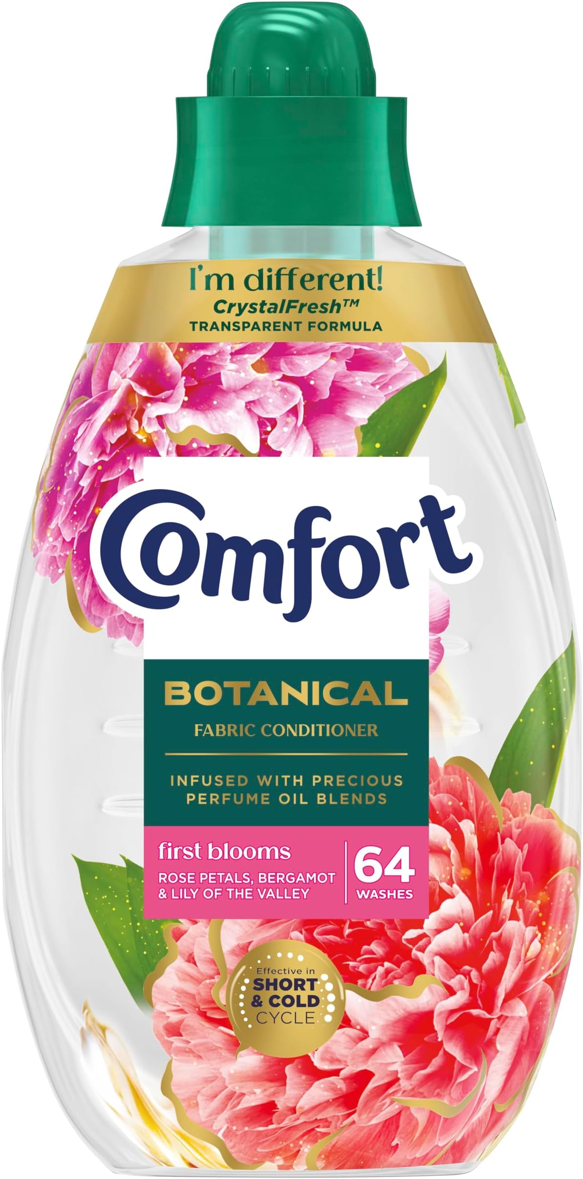 Comfort Botanical First Blooms Fabric Conditioner softener with CrystalFresh* transparent formula Freshness, inspired by nature 960 ml (64 washes)